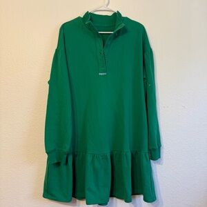 Green Oversized Sweatshirt Dress